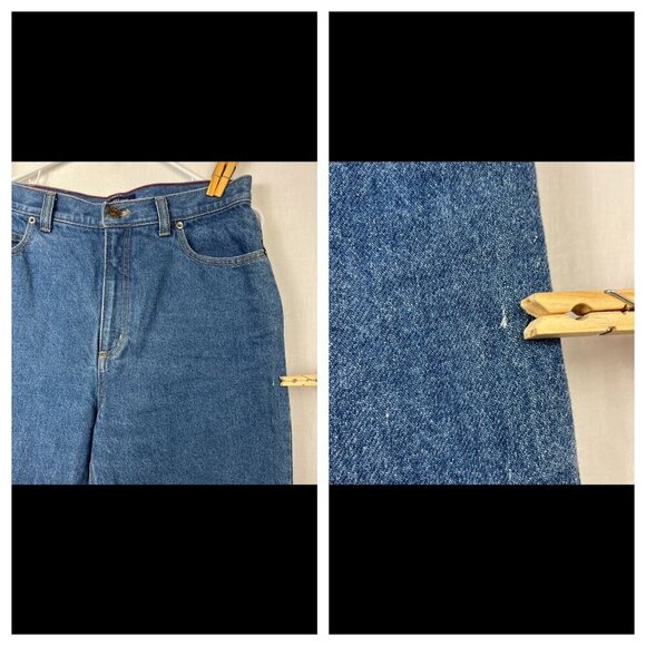 Lands End High Waist Flannel Lined Mom Jeans Womens 31x33 Cottage 90s No Stretch - Picture 15 of 15